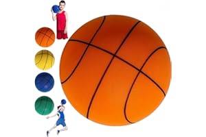 HOIDOKLY Silent Basketball, Quiet Basketball Training Ball, Uncoated High-Density Foam Ball, Basketball High-Resilience Safe Soft and Lightweight for Various Indoor Activities (24CM( over 10years old), Orange)