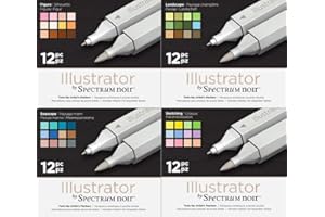 Spectrum Noir Illustrator Twin End Artist Craft Pen Set - All 4 Packs
