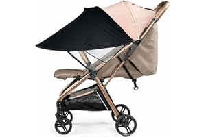 FJQUAMITIX Universal Pram Sun Shade Cover UPF 50+ Adjustable Canopy Breathable Baby Sunshade for Pushchair Stroller Buggy Pram