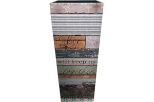 Rebecca Mobili Walking Stick Holder, Vintage Umbrella Holder, Mdf Canvas, Beige Brown, Home Office Furniture - Measurements: 50 x 20 x 20 cm (HxLxP) - Art. RE6389