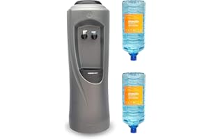 Hydrate Direct Core Water Cooler Package 1 | Water Dispenser Plus 2 x 15L Bottles of Natural Mineral Water, Ambient & Cold Temperature, Grey/Silver