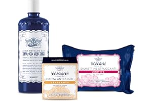 Acqua alle Rose, Kit Routine Viso Levigante, Azione Antirughe per Pelli Normali, contiene Tonico Rinfrescante, Crema Antirughe Levigante e Salviettine Struccanti Lenitive - Esclusiva Amazon