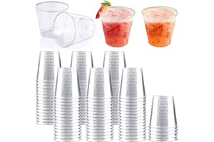 GAROMIA 100 Verres à Shot en Plastique, 5cl/50ml Shooter Plastique Gobelet Plastique Réutilisables Verres à Liqueur Transparent Verrines Plastique pour Anniversaires Barbecue Mariages Fêtes
