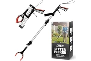 ZENO Litter Pickers Grabber Stick | Grabber for Adults, Disabled, and Elderly | Heavy Duty Litter Picker with Foldable Design, 360° Rotating Head | 92CM Long Helping Hand Grabber