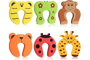 Tatxmalv 6 Pezzi Fermaporta Bambini, Colorato Fermaporta di Sicurezza in Schiuma, Design a Forma di U, Protezione delle Dita dei Bambini, Dispositivo per la Protezione da Clip per Bambini