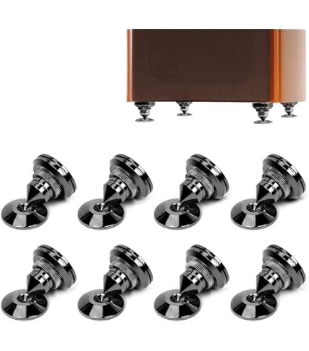 8 pointes de découplage noire pour enceintes Hifi de belle