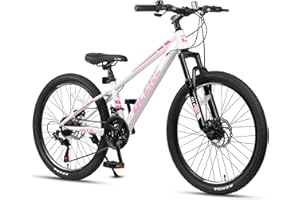 Glerc Skyline Kids Mountain Bike pour garçons Filles, 20 24 Pouces vélo Enfant pour Les Jeunes de 6 à 18 Ans, 21 Vitesses vélo avec Suspension Avant & Freins à Disque, Plusieurs Couleurs