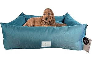 Ligo Buddy-Cuccia per cani Lettino per cani idrorepellente antigraffio,realizzata in Italia.Cuscino Sfodrabile per Cane, uso interno/esterno. Antimacchia. S/M: 70 X 65 cm, PETROLIO