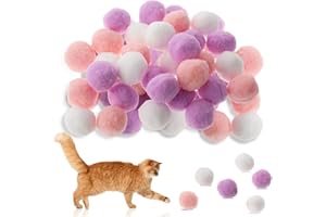 Amaxiu 30 palline giocattolo per gatti, 3 cm pallina gatto morbide palline per gattini, palline interattive per gatti, palline interattive, palline per gatti per giocare con animali domestici(rosa)