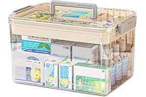 Yongheng Medication Storage, Medicine Box, Large Medicine Box, Medicine Box, Medicine Organiser for Medicines for Home, Outdoor (White)