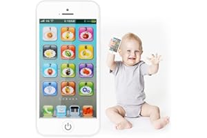 Aolso Juguete de Teléfono Móvil para Bebé, Máquina De Aprendizaje Música Portátil Y Teléfono Móvil De Simulación De Educación Preescolar, Teléfono para Niño, Juguete de Sonido con Sonidos y Canciones