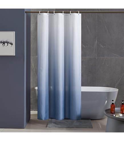 YISURE Cortina De Baño Extra Larga Con 240cm De Caída, Cortina De Ducha Transparente Para Baño, Cortina De Ducha De Plástico PEVA Con Ganchos De Plástico 200x240cm