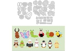 GLOBLELAND 3 Piezas Troqueles de Metal de Marco de Tema de Animales y Insectos Combinados Troqueles de Corte Plantillas para Scrapbooking Tarjetas de Papel Diario Álbumes de Recortes