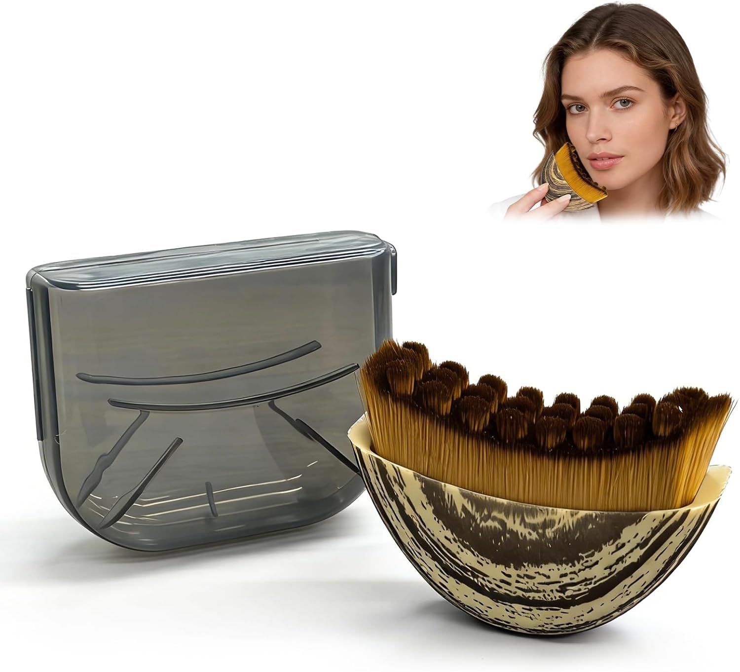 Cepillo Facial de Contorno Linfático, Masajeador De Drenaje para Cara, Cepillo Facial de Cepillado en Seco, Una con Caja, para Escultura de Barbilla y Mandíbula, para Esculpir Rostro