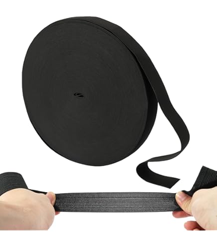 Elastische band voor het naaien, 1,9 cm elastische band koord met knoopsgaten hoge elasticiteit gebreide banden spoel broek taille spanner met 5 stuks 18mm witte knopen, doe-het-zelf