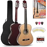 Classic Cantabile Acoustic Series AS-851-L Klassieke Gitaar 4/4 voor Linkshandigen (Tieners & Volwassenen, Beginners, 6 Snaren, Concertgitaar, Akoestische Gitaar) naturel Classic Cantabile Acoustic Series AS-851-L Klassieke Gitaar 4/4 voor Linkshandigen (Tieners & Volwassenen, Beginners, 6 Snaren, Concertgitaar, Akoestische Gitaar) naturel