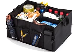 CRSUSUKJ Organizador de Maletero Coche,Organizador de Coche para Almacenamiento,Caja Plegable Compartimentos Grande,Organizador de maletero para coche resistente de gran capacidad,Caja de Almacenamiento Coche