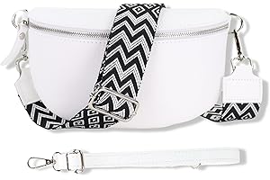 Blade Damska saszetka nerka z prawdziwej skóry, stylowa torebka na pasek damska z 2 wzorami i skórzanymi, odpinanymi i regulowanymi szerokimi paskami, damska torba crossbody, wysokiej jakości torba na