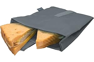 NERTHUS FIH 870 Bolsa para Sandwich XL Reutilizable Negro, ecológica, Adaptable, facil de Limpiar y Apta para Lavadora