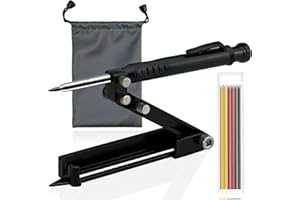 Yuehuamech Professional Woodworking Compass Multi- Function Scribing Tool with Deep Hole Pencil Metal Compass Scribe Gauge Scriber Line Maker for Carpenter DIY Woodworking