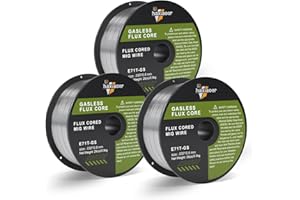 haxiaoer 0.8MM 3.0KG Flux Core Welding Wire 3 Pack,E71T-GS Gasless MIG Welding Wire Mild Steel for Reduced Splatter and Better Corrosion Resistance