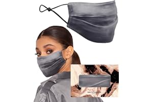 KARIZMA Beverly Hills Silk Face Mask. Grey Fashionable Designer Face Mask for Women. Washable Fabric Face Mask Reusable Facemask. 19 Momme Mulberry Silk Mask - Luxury Fashion Masks for Women