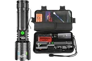 WOWNIGHT Torches LED Super Bright Rechargeable, Flashlight 1000000 Lumen XHM88 Torches Battery Powered, Led Torch Rechargeable, Powerful Torch Flash Light for Dog Walking Hiking Camping Emergency Gift