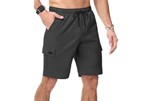 SwissWell Short Homme Coton Chino Shorts Léger Bermuda Cargo avec 6 Poches Pantalon Court de Sport Travail Randonnée