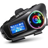 Q58-Max Motosiklet Kask Intercom Seti, LCD Ekranlı &amp; Hafıza Kartlı Kask İ&ccedil;i Bluetooth Kulaklık, M&uuml;zik Paylaşımı FM Radyo, &Ccedil;if