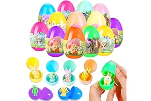 BOOSHMall Jajka wielkanocne wypełnione zabawkami, prezenty wielkanocne dla dzieci, 25 sztuk jajek wielkanocnych do napełniania zajączkami wielkanocnymi, poszukiwanie jajek wielkanocnych, odpowiednie