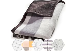 ARUS Kocyk dla niemowląt z fantazyjnymi motywami, Motyw: GRAY GIRAFFE, Wymiary: 75 x 100 cm