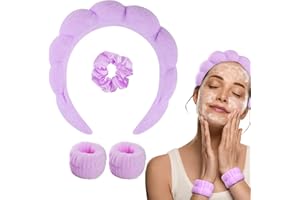WD&CD Conjunto de Diadema para Lavado de Cara y Maquillaje, Púrpura