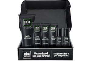 Tiege Hanley Men’s Skin Care System - Level 3 | Mens Anti Aging Routine Product Set: Face Wash, Serum, Day & Night Moisturizer, Exfoliating Scrub & Eye Cream | Tighten & Hydrate Your Best Looking Skin