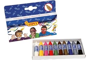 Jovi-FACE PAINT, 10 crayons de maquillage pour enfants, Sûr et de qualité, Facile à nettoye, Texture douce et résistante, Parfait pour les fêtes et événements scolaires (176)