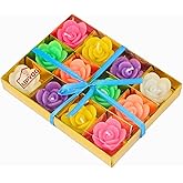 Diwali Diya Decoration Floating Rose Flower Candle in Bulk | 12Pcs, Smokeless, Dripless & Long Lasting Candle | Water lamp Ca