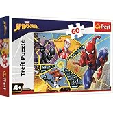 Trefl 17372 4+ Yaş &Ccedil;ocuklar İ&ccedil;in İnternette 60 Par&ccedil;a Yapboz, Disney Marvel &Ouml;r&uuml;mcek Adam