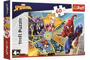 Trefl - Marvel Spiderman, W sieci - Puzzle 60 Elementów - Kolorowe Puzzle z Bohaterami Bajki, Disney, Kreatywna Rozrywka, Zabawa dla Dzieci od 4 lat