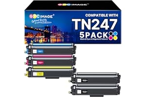 GPC Image TN247 TN-243CMYK DCP-L3550CDW Cartouche de Toner Compatible pour Brother TN243 TN243CMYK TN247BK pour MFC-L3750CDW MFC-L3770CDW HL-L3210CW MFC-L3710CW HL-L3230CDW DCP-L3510CDW (5-Pack)