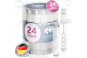 EinsSein 24 Stück Seifenblasen Hochzeit gefüllt Wedding Bubbles Lovegläschen Weiss für Hochzeiten seifenblasen-Set Herzgriff mit Flüssigkeit in 48 96 Sets Gastgeschenke Herzen Herz befüllt Kinder