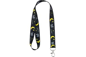 IBOO 1 porta insignia de cordón/gargantilla, llavero, tarjeta de visita, tarjeta de estudiante, tarjeta de autobús (Buenas noches)