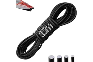 TXXATX Gummiseil Expanderseil 15 m Gummikordel 3 mm Gummischnur Schwarz Gummiband Rund Bungee Cord UV-Schutz Spanngummi Spannseil Gummiband für Anhängerplane Rucksack Schnürsenkel Plane Zelte