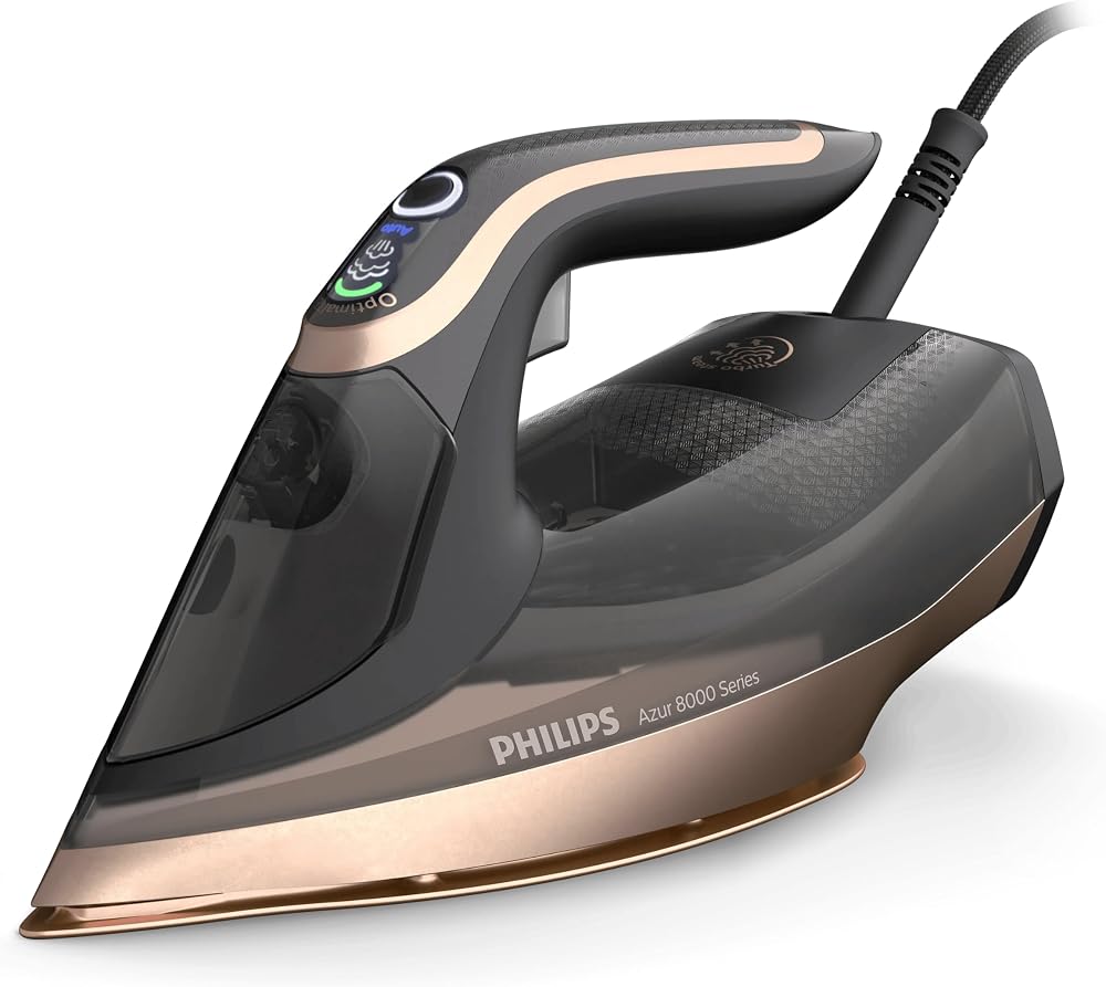 Philips 8000 Serisi Azur Buharlı Ütü | Philips 8000 Serisi Azur Buharlı Ütü, Sıfır Yanık, 260g Turbo şok buhar, 110 g/dk, 3000W, DST8070/80