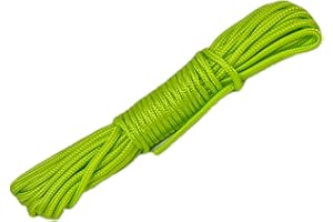 ESW LEISURE Guyline Rope For Tents Awning Camping Strong Lightweight Paracord Guy Ropes Guy Lines Fishing Outdoor Umbrella Bivvy Caravan Gazebo Tarp Windbreak Cord Line (Fluorescent Green, 10 Metres)