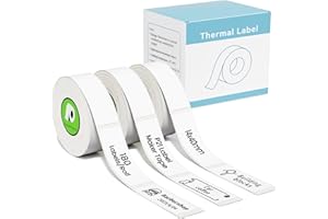 ODOLPIN 3-Rolls Compatible with Nelko P21 Label Maker Tape, 14x40mm (0.55"x1.57") Self-Adhesive Tag Replace for P21 Maker for Home/Office/School, 180 Labels/Roll, White