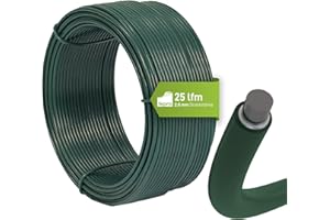 Fepro® Bindedraht 2,0 mm x 25 m, grün, verzinkt und kunststoffbeschichtet - witterungsbeständig, ideal für Maschendraht, Wildzaun, Garten oder basteln
