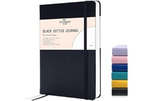 STATIONERY ISLAND Quaderni a Quadretti A5 – Bullet Journal Puntinato, 144 Pagine Taccuino, Notebook Quaderno Appunti 120gsm. Quadernino Per Agendina, Studio, Viaggi, Diario e Progetti. (Nera)