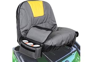 BONJUME Coprisedile Per Tosaerba, Coprisedile Per Trattore Con Borsa Per Bevande Tessuto Oxford 600D Coprisedile Antiscivolo Impermeabile Coprisedile Per Trattorino