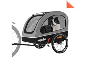 ‎SEPNINE Sepnine Pets L Hundeanhänger für Fahrrad,Fahrradanhänger Hunde,Mit Reflektor und Bremse,600D Oxford Canvas Geschützt vor Regen,Maximale Belastung 40kg