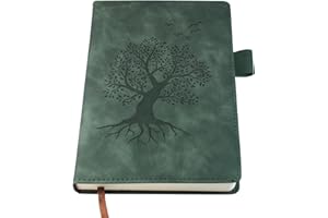 DXZZM A5 Ruled Notebook Journal - Hardcover Executive Notebooks with Premium Thick Paper, Tree of Life Design, 8.3"×5.7",360 Page, Perfect for Office Home School Business Writing & Note Taking (Green)