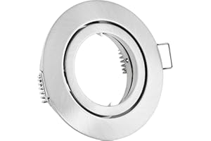 ‎LINOVUM linovum Einbaustrahler Rahmen rund schwenkbar Edelstahl Optik gebürstet inkl. GU10 Fassung für LED oder Halogen
